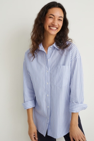 Chemisier C&A Rayé Femme Bleu Blanche | JY9405213