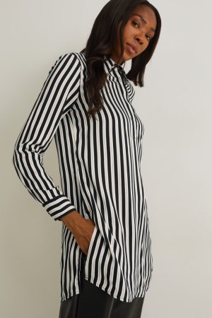 Chemisier C&A Rayé Femme Noir Blanche | QA8730514