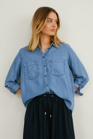 Chemisier C&A Tencel™ Femme Bleu | IT3678920