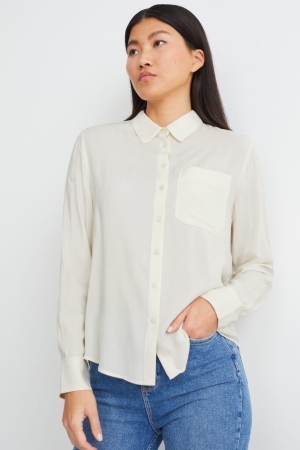 Chemisier C&A With Lenzing™ Ecovero™ Femme Blanche | QB3601754