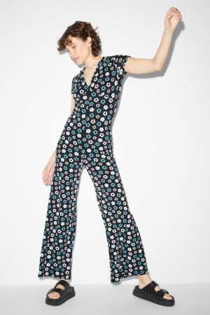 Combinaison C&A Clockhouse Floral Femme Noir | CO8319462