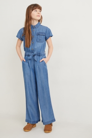Combinaison C&A Denim Tencel™ Lyocell Fibres Fille Bleu | WQ6183492
