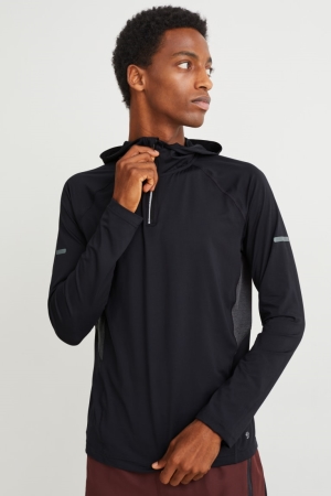 Hauts C&A Active Encapuchonné Homme Noir | CG0397126