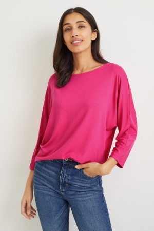 Hauts C&A Basic Long Sleeve With Lenzing™ Ecovero™ Femme Rose | QN0185936