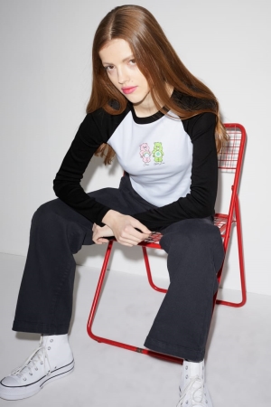 Hauts C&A Clockhouse Cropped Long Sleeve Care Bears Femme Blanche | XU2618095
