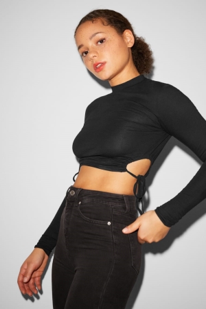 Hauts C&A Clockhouse Long Sleeve Femme Noir | QK1327864