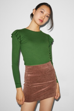 Hauts C&A Clockhouse Long Sleeve Femme Vert Foncé | WL3470928