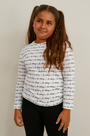 Hauts C&A Extended Sizes Multipack Of 4 Long Sleeve Fille Blanche | QP9532147