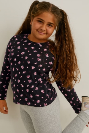 Hauts C&A Extended Sizes Multipack Of 5 Long Sleeve Fille Noir | UW8975234