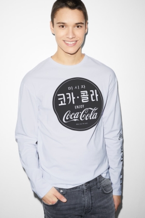 Hauts C&A Long Sleeve Coca-cola Homme Blanche | DZ3597246