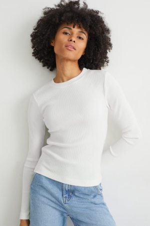Hauts C&A Long Sleeve Femme Blanche | MR7432159