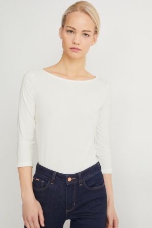 Hauts C&A Long Sleeve Femme Blanche | MZ7902358