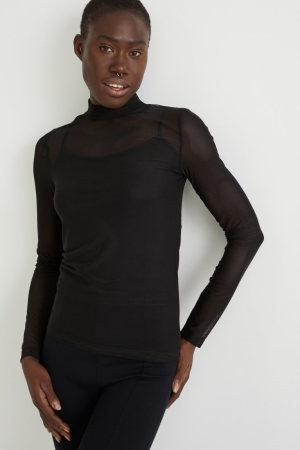 Hauts C&A Long Sleeve Femme Noir | BN5296743