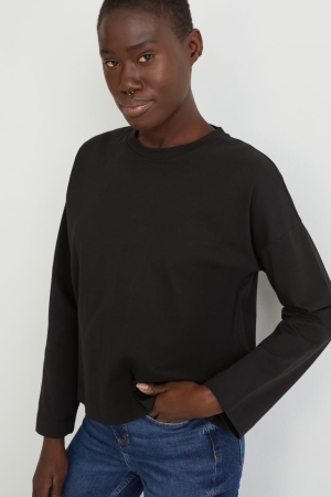 Hauts C&A Long Sleeve Femme Noir | TU0617354