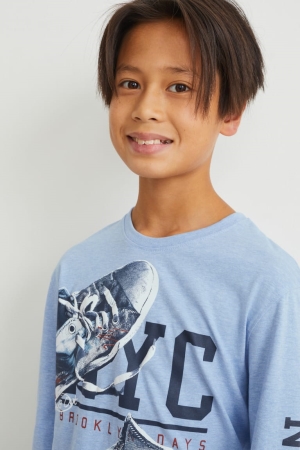 Hauts C&A Long Sleeve Garcon Bleu Clair | YH4512739
