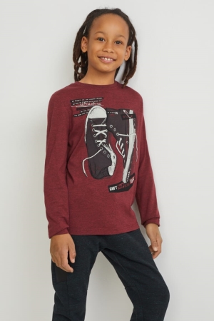 Hauts C&A Long Sleeve Garcon Rouge Foncé | HW1682403