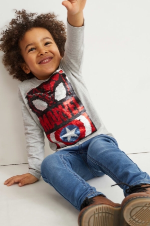 Hauts C&A Marvel Long Sleeve Garcon Grise Clair | EN6915043