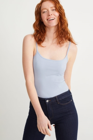 Hauts C&A Multipack Of 2 Basic With In-conversion Coton Femme Bleu Bleu Foncé | CP4850679