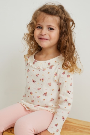 Hauts C&A Multipack Of 3 Long Sleeve Fille Blanche | RQ3491026
