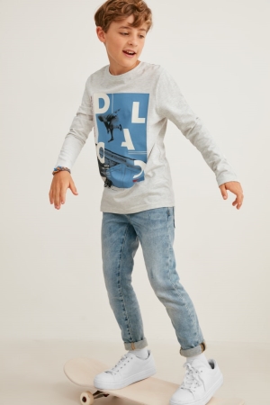 Hauts C&A Multipack Of 3 Long Sleeve Garcon Bleu Foncé | US9850641