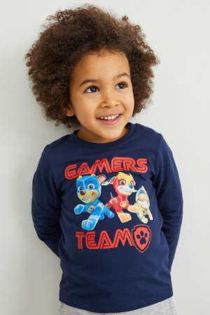 Hauts C&A Paw Patrol Long Sleeve Garcon Bleu Foncé | XJ4623910