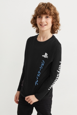 Hauts C&A Playstation Long Sleeve Garcon Noir | PL5306912