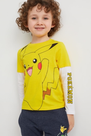 Hauts C&A Pokémon Long Sleeve Garcon Jaune | XP0613592