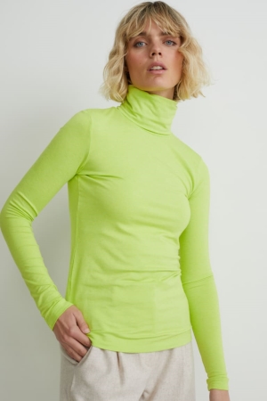 Hauts C&A Polo Neck Femme Vert Clair | FM6792830