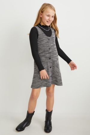 Hauts C&A Set Bouclé And Long Sleeve 2 Piece Fille Noir | NC0617435