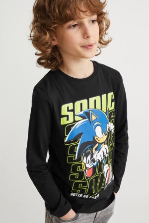 Hauts C&A Sonic Long Sleeve Garcon Noir | PN1489562