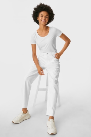 Jean C&A Balloon High Taille Femme Blanche | EU2473810