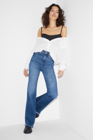 Jean C&A Clockhouse Flared High Taille Femme Bleu | LY0154678