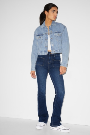 Jean C&A Clockhouse Flared High Taille Recycled Femme Bleu | AK9601874
