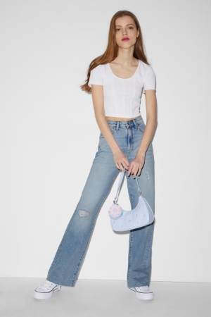Jean C&A Clockhouse Loose Fit High Taille Femme Bleu Bleu Clair | AO3086491