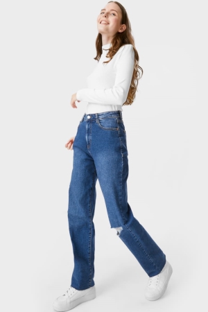 Jean C&A Clockhouse Loose Fit High Taille Femme Bleu | KN9486017