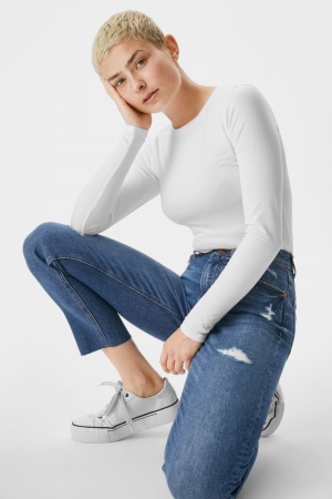Jean C&A Clockhouse Mom Organic Coton Recycled Femme Bleu | GI8972564