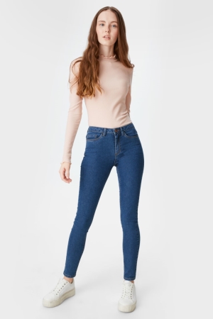 Jean C&A Clockhouse Super Mince High Taille Femme Bleu | VL5190437