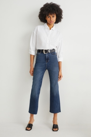 Jean C&A Cropped Flared High Taille Lycra® Femme Bleu | LH1032547