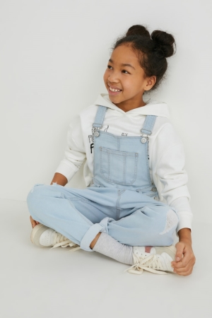 Jean C&A Denim Dungarees Fille Bleu Bleu Clair | JI7591486