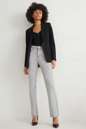 Jean C&A Droit High Taille Lycra® Femme Bleu Grise Clair | GA0735624