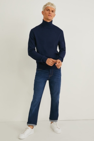 Jean C&A Droit Lycra® Homme Bleu Bleu Foncé | ZV0348569