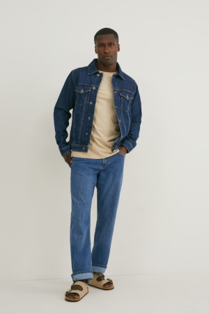 Jean C&A Droit Lycra® Recycled Homme Bleu | OB2907684