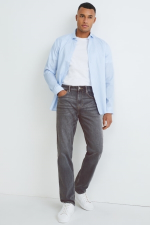 Jean C&A Droit Organic Coton Homme Grise Foncé | UZ3524601