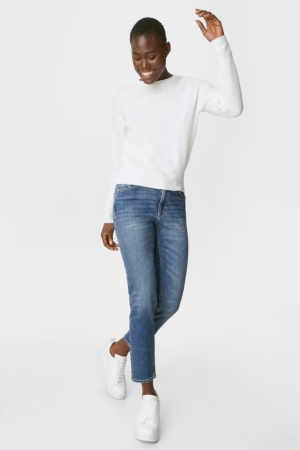 Jean C&A Droit Tapered Organic Coton Femme Bleu | UN6235904