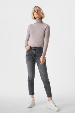 Jean C&A Droit Tapered With Organic Coton Femme Bleu Grise | CQ7260854