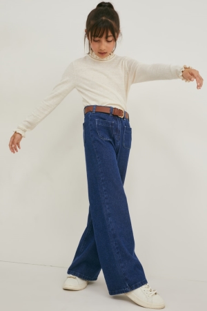 Jean C&A Droit With Belt Fille Bleu | EO2145039