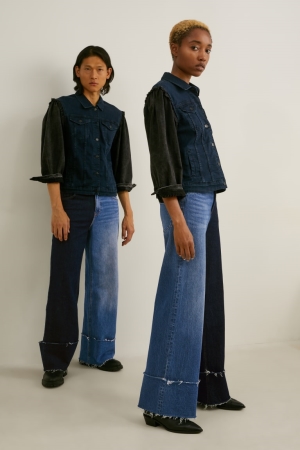 Jean C&A E.L.V. Denim Larges Leg High Taille Genderneutral Recycled Homme Bleu | VQ7182356