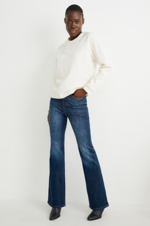 Jean C&A Flared High Taille Lycra® Femme Bleu | VN4529763