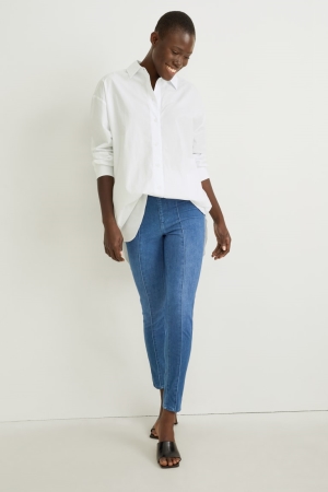 Jean C&A Jegging High Taille Mince Fit 4 Wway Stretch Femme Bleu | OB3790514