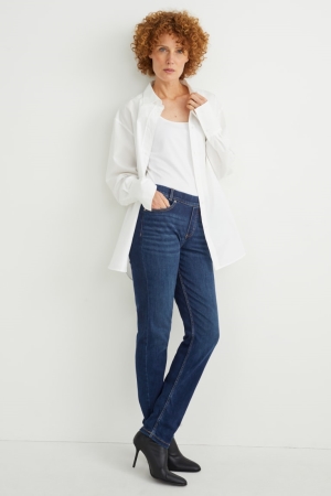 Jean C&A Jegging Mid-rise Taille Slim Fit Lycra® Femme Bleu Bleu Foncé | TH5340261